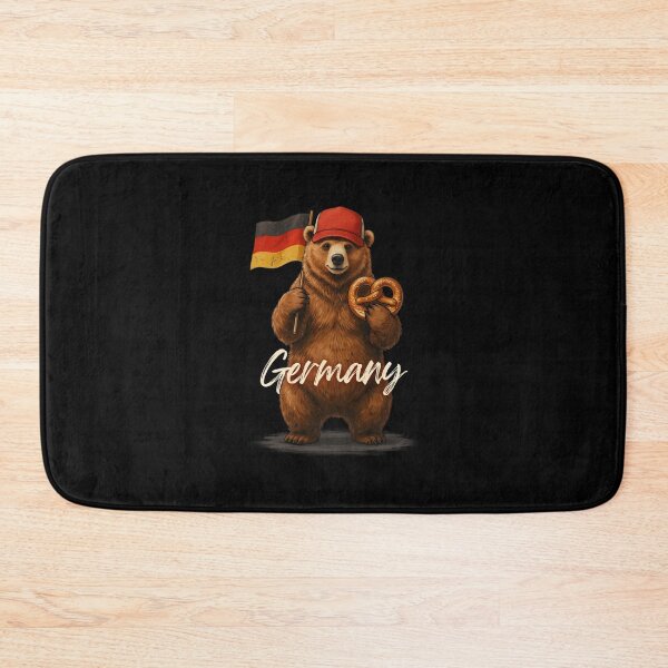 Item preview, Germany Brown Bear German Flag Pretzel Oktoberfest Mascot designed and sold by Enea Kelo.