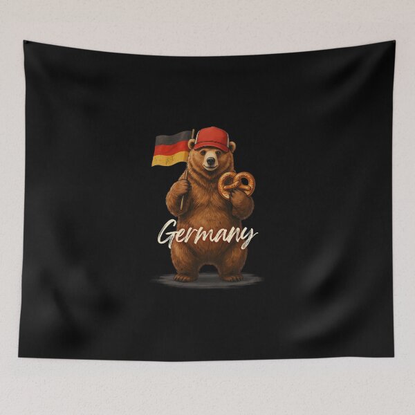 Item preview, Germany Brown Bear German Flag Pretzel Oktoberfest Mascot designed and sold by Enea Kelo.
