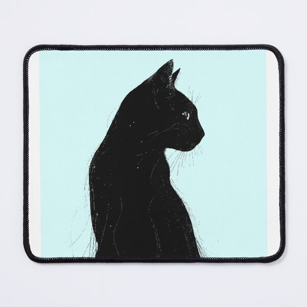 Item preview, Minimalist Black Cat Silhouette Art Print, Pastel Blue Background designed and sold by KANAH FORYED.