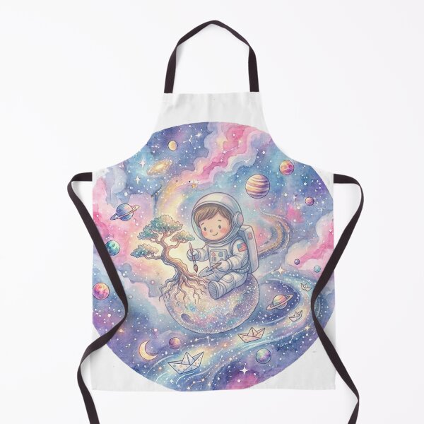Item preview, Kawaii Astronaut Painting a Cosmic Bonsai Tree | Pastel Galaxy Watercolor Art designed and sold by RoyArt0.