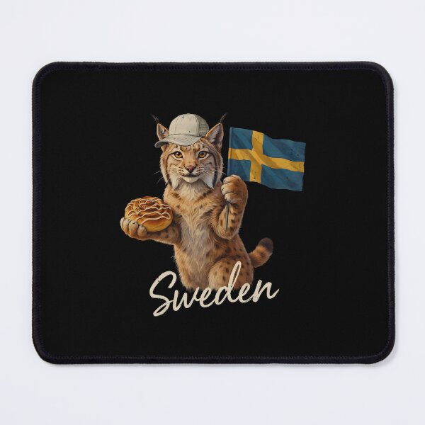 Item preview, Sweden Lynx Swedish Flag Cinnamon Bun Kanelbulle Mascot designed and sold by Enea Kelo.