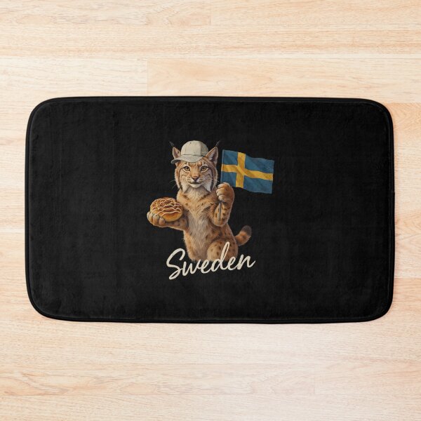 Item preview, Sweden Lynx Swedish Flag Cinnamon Bun Kanelbulle Mascot designed and sold by Enea Kelo.