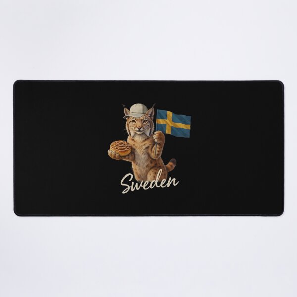 Item preview, Sweden Lynx Swedish Flag Cinnamon Bun Kanelbulle Mascot designed and sold by Enea Kelo.