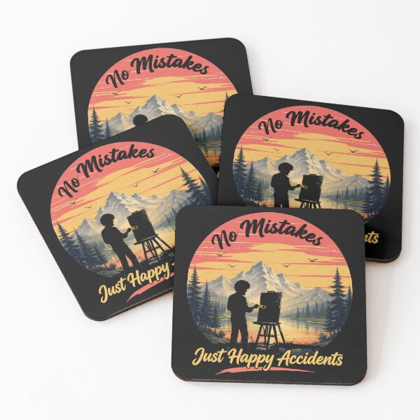 Item preview, Bob Ross "No Mistakes Just Happy Accidents" Vintage Sunset designed and sold by Karamram Studio.