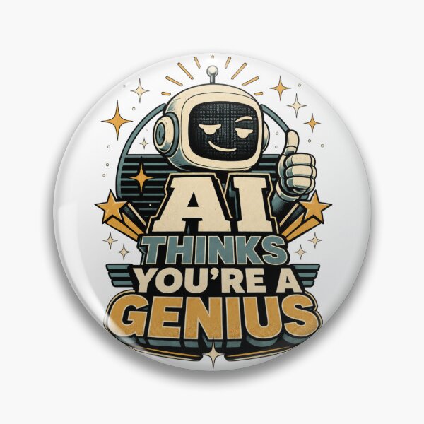 Item preview, AI Thinks You’re a Genius – Funny Artificial Intelligence Shirt designed and sold by HellaDopeOrca.
