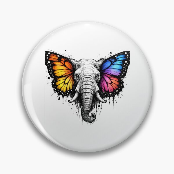 Item preview, Elephant Butterfly Fusion | Colorful  Art designed and sold by thesmilngnature.