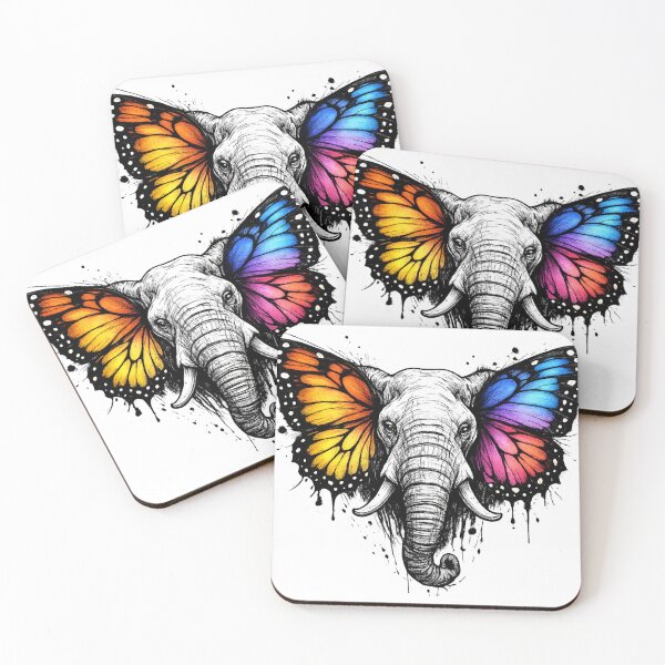 Item preview, Elephant Butterfly Fusion | Colorful  Art designed and sold by thesmilngnature.
