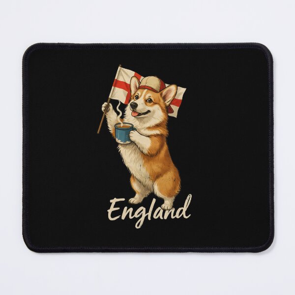 Item preview, England Welsh Corgi St Georges Cross Flag Hot Tea Mug Mascot designed and sold by Enea Kelo.
