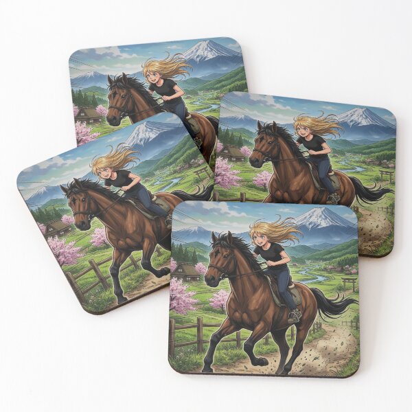 Item preview, Anime Horse Riding Girl Manga Countryside Scene designed and sold by WitzkeCPH.