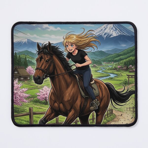 Item preview, Anime Horse Riding Girl Manga Countryside Scene designed and sold by WitzkeCPH.