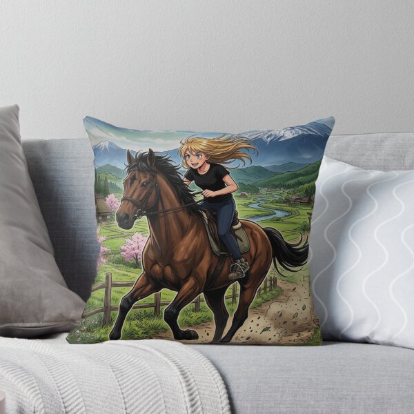Item preview, Anime Horse Riding Girl Manga Countryside Scene designed and sold by WitzkeCPH.