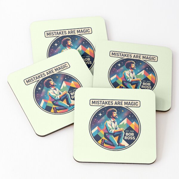 Item preview, Bob Ross "Mistakes Are Magic" Geometric Retro  designed and sold by Karamram Studio.