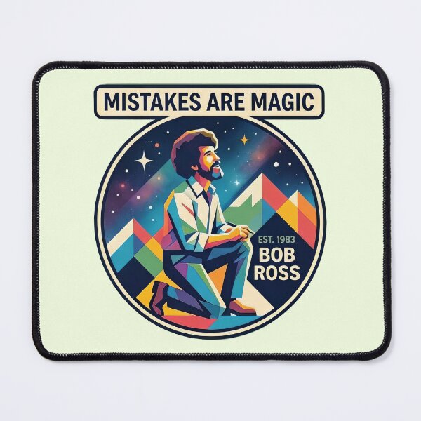 Item preview, Bob Ross "Mistakes Are Magic" Geometric Retro designed and sold by Karamram Studio.