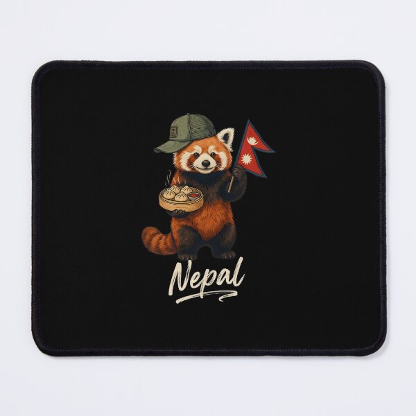 Item preview, Nepal Red Panda Nepalese Flag Steamed Momo Dumplings Mascot designed and sold by Enea Kelo.
