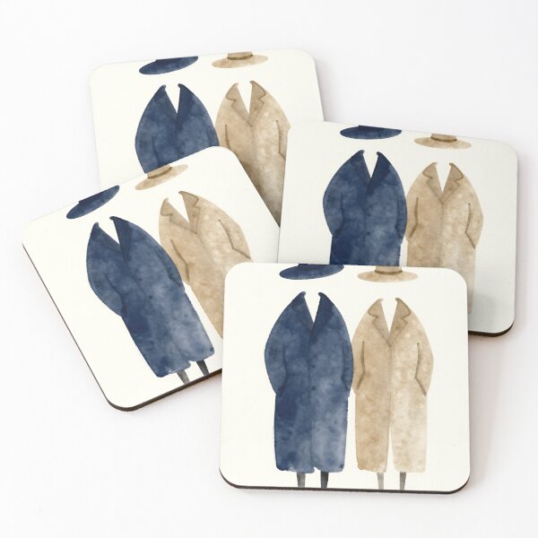 Item preview, Watercolor Faceless Figures in Navy and Beige designed and sold by cpapro77.