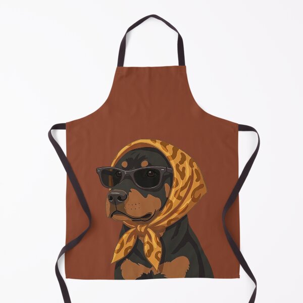 Item preview, Cool Rottweiler with Sunglasses and Leopard Scarf – Stylish Dog Portrait Design designed and sold by caseluv.
