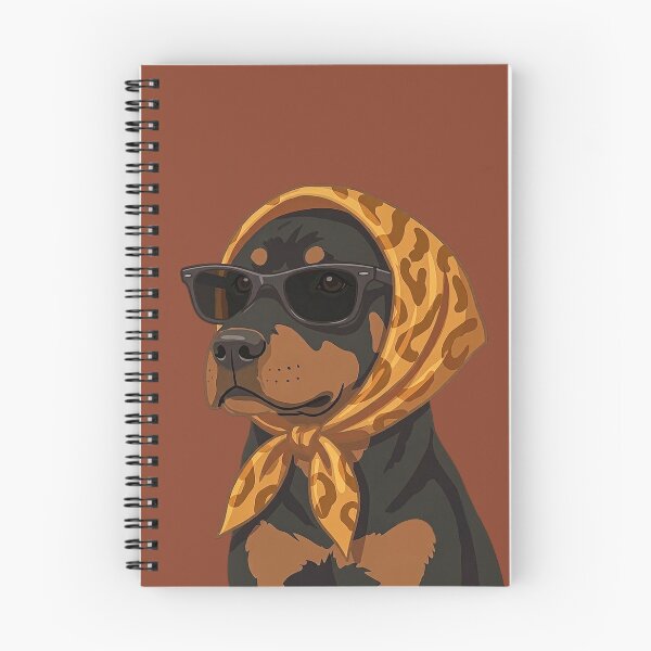 Item preview, Cool Rottweiler with Sunglasses and Leopard Scarf – Stylish Dog Portrait Design designed and sold by caseluv.