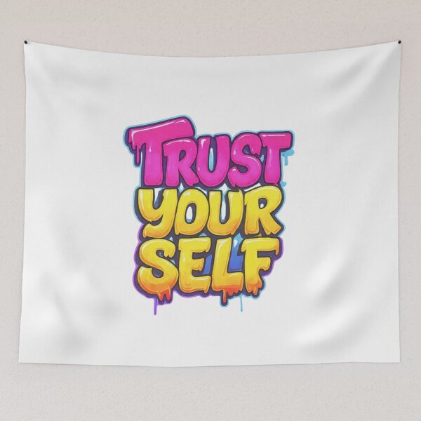 Item preview, Trust Yourself Inspirational Graffiti Typography designed and sold by Penguin Mood .