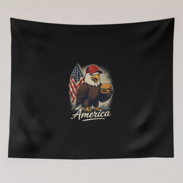 Item preview, America Bald Eagle American Flag Cheeseburger Fourth Of July Mascot designed and sold by Enea Kelo.