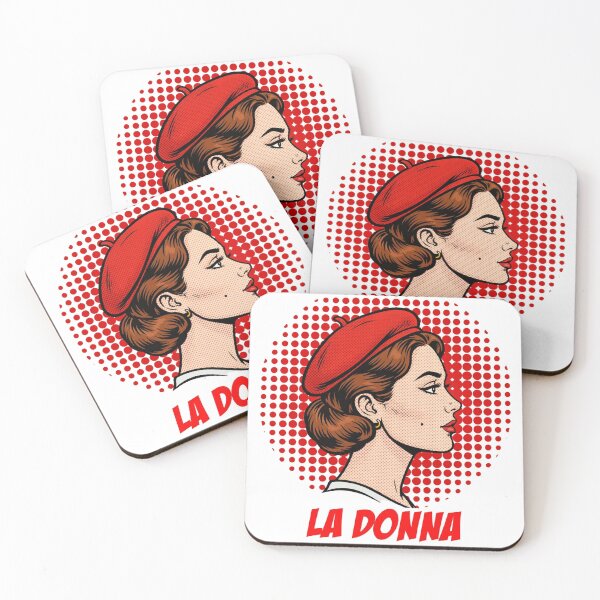 Item preview, LA DONNA Red Beret Pop Art Vintage Comic Girl designed and sold by MAISON SYLVIE.