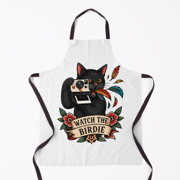 Item preview, Watch The Birdie Black Cat Vintage Camera Tattoo designed and sold by Old's Cool Cat Studio.