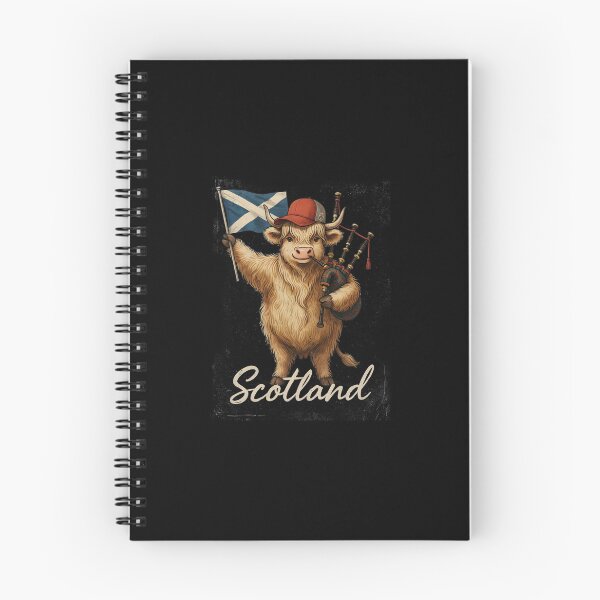 Item preview, Scotland Highland Cow Scottish Saltire Flag Bagpipes Mascot designed and sold by Enea Kelo.