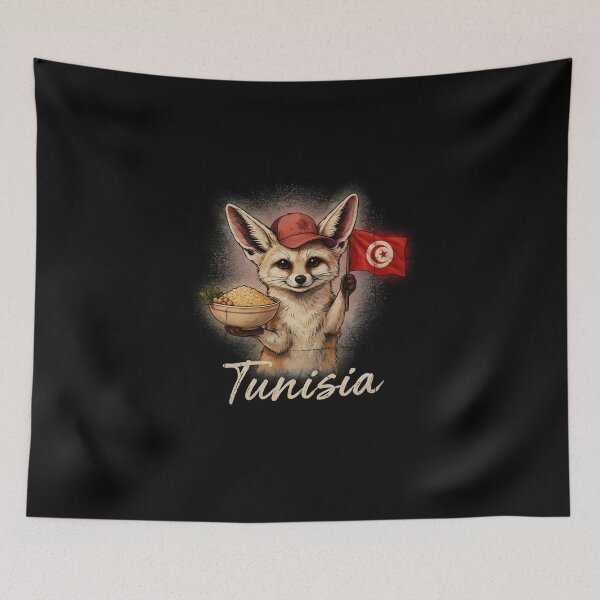 Item preview, Tunisia Fennec Fox Tunisian Flag Couscous Bowl Mascot designed and sold by Enea Kelo.