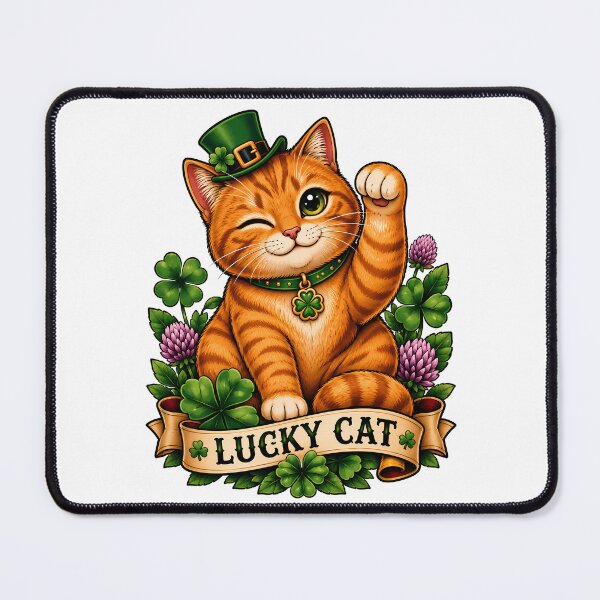 Item preview, Lucky Irish Cat St. Patrick's Day Tattoo Style designed and sold by Old's Cool Cat Studio.