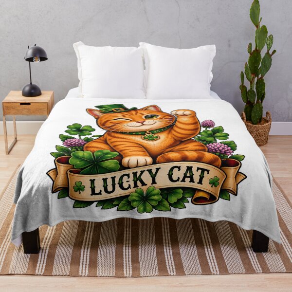 Item preview, Lucky Irish Cat St. Patrick's Day Tattoo Style designed and sold by Old's Cool Cat Studio.