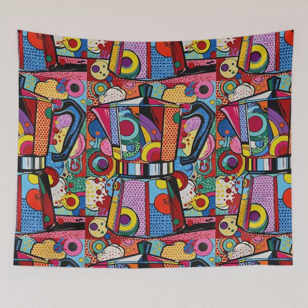 Item preview, Pop Art Moka Pot | Colorful Espresso Coffee Maker Illustration | Modern Kitchen Art for Coffee Lovers designed and sold by Kybruno's Creations.