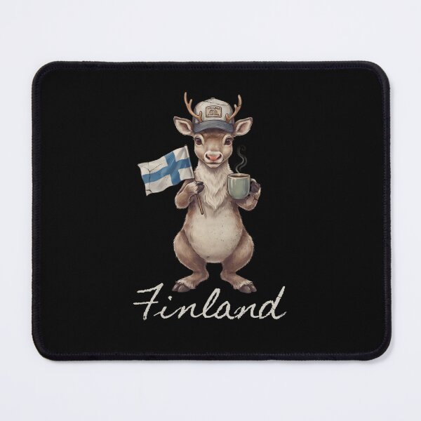 Item preview, Finland Reindeer Finnish Flag Hot Coffee Kahvi Mug Mascot designed and sold by Enea Kelo.