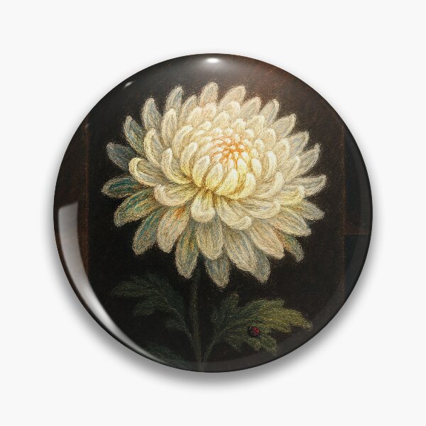 Item preview, White chrysanths, chrysanthemum, pastel drowing  designed and sold by Mevissart.