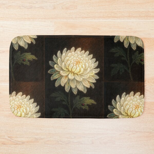 Item preview, White chrysanths, chrysanthemum, pastel drowing  designed and sold by Mevissart.
