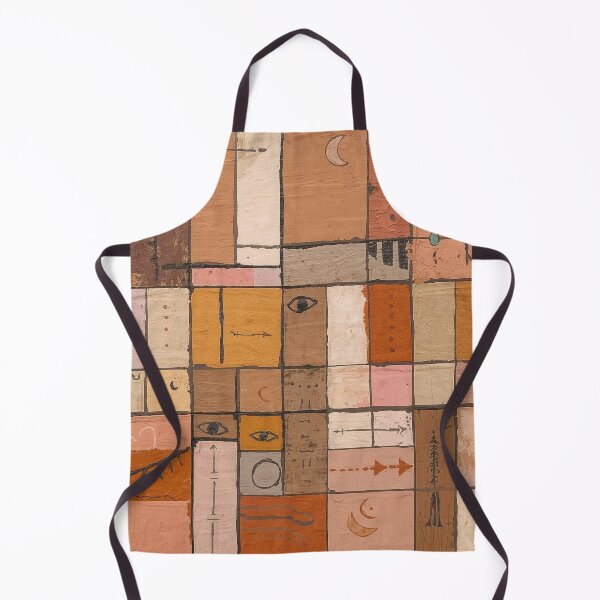 Item preview, Paul Klee Style Abstract Grid - Earthy Terracotta Symbols #3 designed and sold by Message from Earth.