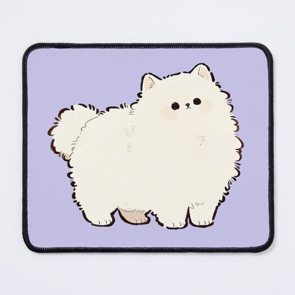Artikelvorschau, Fluffy White Pomeranian Standing Cute entworfen und verkauft von jianina-alondra.