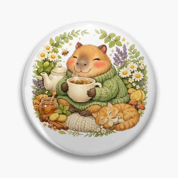 Item preview, Cozy Tea Capybara | Ultimate Tea Lover Illustration designed and sold by Cozy Art for Cozy Souls.