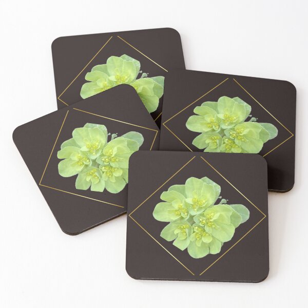 Item preview, Geometric Gold Diamond Framed Euphorbia Spurge designed and sold by BalkanBloom.