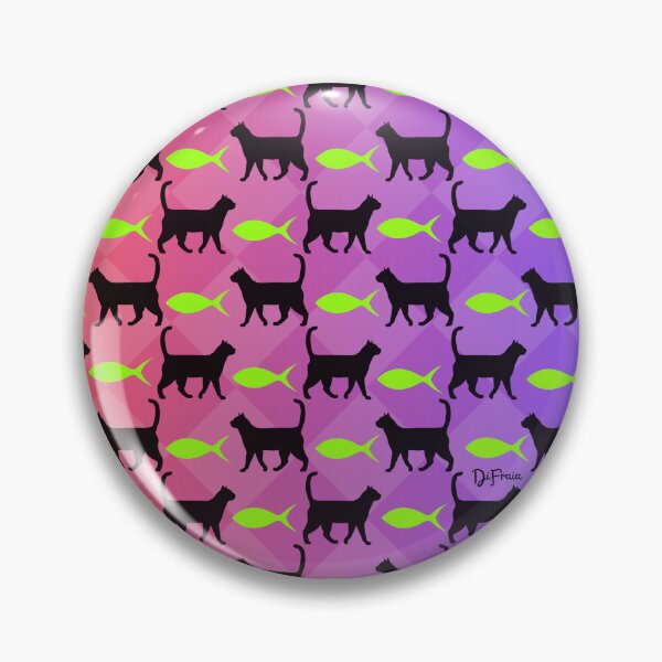 Item preview, Pattern Halloween - Cats and fishes 2 colors designed and sold by DiFraia Studio.