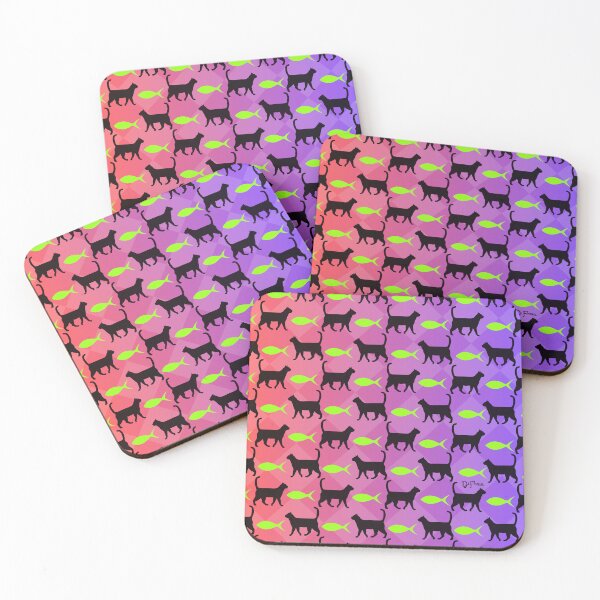 Item preview, Pattern Halloween - Cats and fishes 2 colors designed and sold by DiFraia Studio.