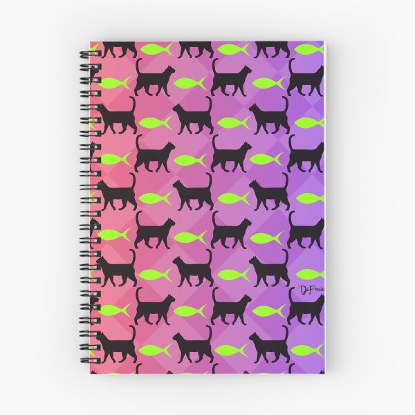 Item preview, Pattern Halloween - Cats and fishes 2 colors designed and sold by DiFraia Studio.