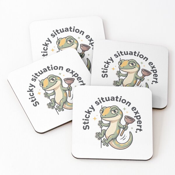 Item preview, Funny Sticky Situation Expert Cute Gecko Lizard designed and sold by mackartist.