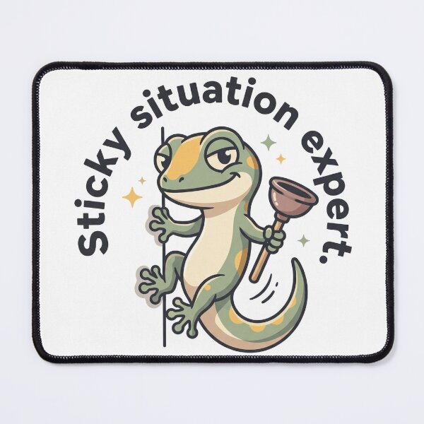 Item preview, Funny Sticky Situation Expert Cute Gecko Lizard designed and sold by mackartist.