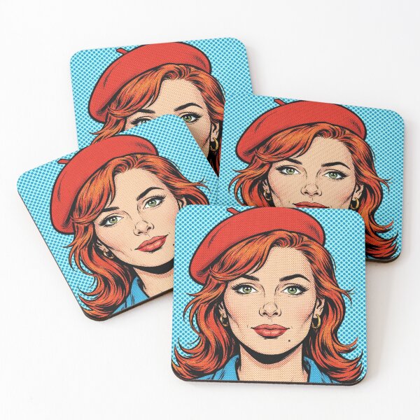 Item preview, RED BERET GIRL Pop Art Redhead Vintage Comic designed and sold by MAISON SYLVIE.