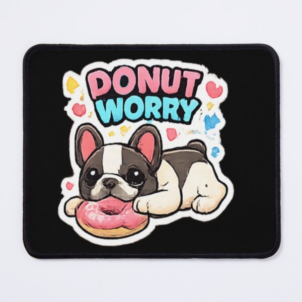 Item preview, Donut Worry French Bulldog Sticker | Cute Frenchie with Donut | Funny Dog Lover Gift | Kawaii Puppy Art designed and sold by WOWART69.