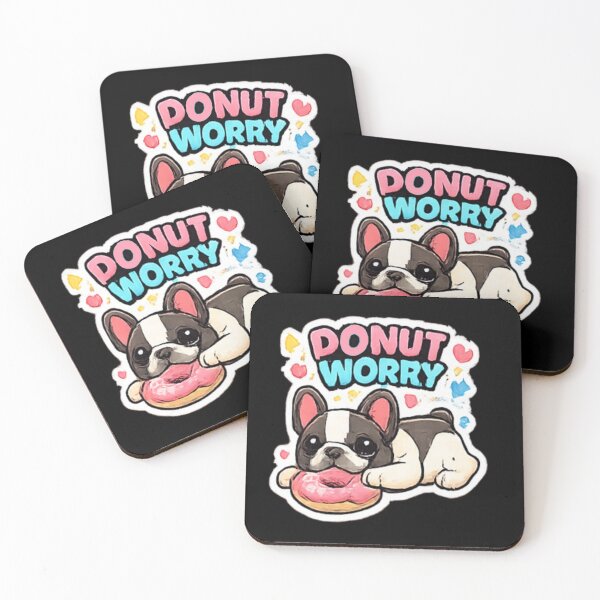 Item preview, Donut Worry French Bulldog Sticker | Cute Frenchie with Donut | Funny Dog Lover Gift | Kawaii Puppy Art designed and sold by WOWART69.
