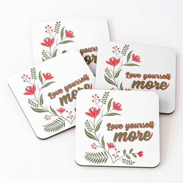 Item preview, Love Yourself More Floral Quote designed and sold by AhinoraArtShop.