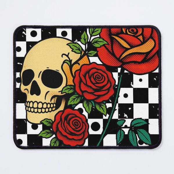 Item preview, Skull & Roses Checkerboard Gothic Art designed and sold by Zenna MT 1.