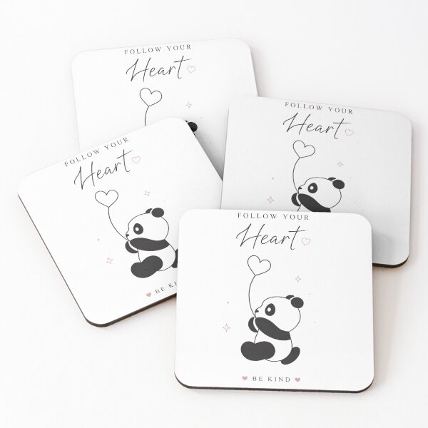 Item preview, Cute Panda Heart Balloon Minimalist Aesthetic | Follow Your Heart | Kawaii Black & White Inspirational Design designed and sold by  Mirai_Art  ⭐⭐⭐⭐.