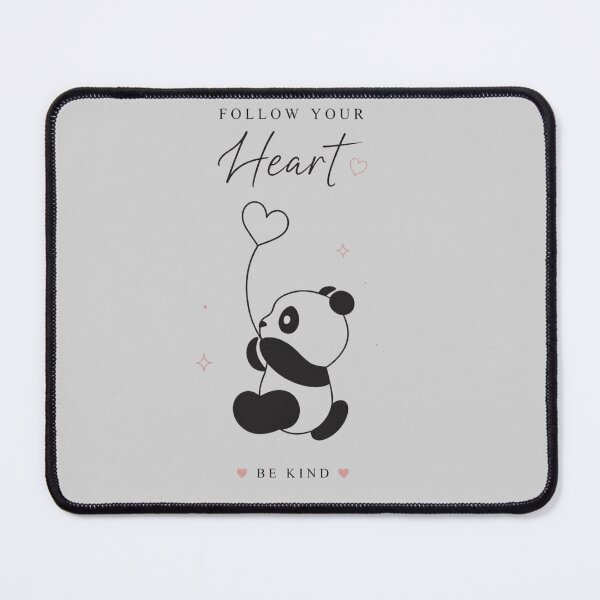 Item preview, Cute Panda Heart Balloon Minimalist Aesthetic | Follow Your Heart | Kawaii Black & White Inspirational Design designed and sold by Mirai_Art ⭐⭐⭐⭐.