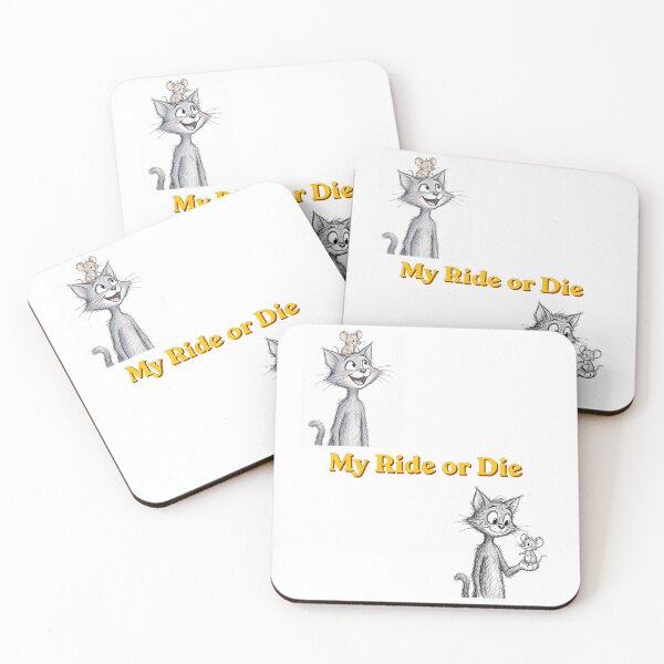 Item preview, My Ride or Die Cat and Mouse designed and sold by Penguin Mood .